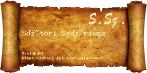 Sátori Szíriusz névjegykártya